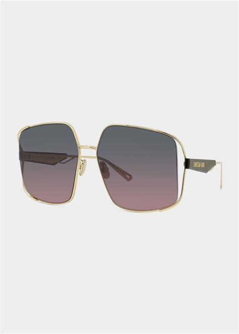 DIOR ArchiDior 61mm Cutout Square Metal Sunglasses